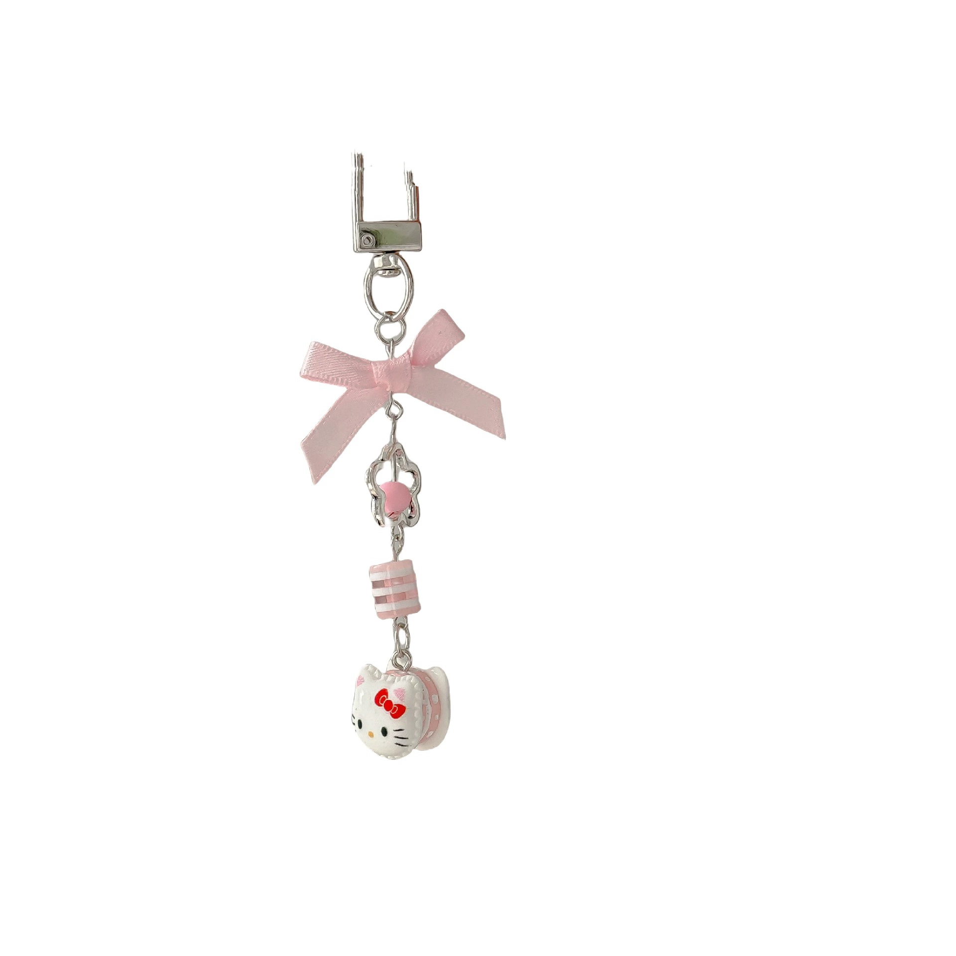 Брелок для сумки и телефона (Hello Kitty) с бантом, ремешок, 13×2,5×1 см, 6 г
