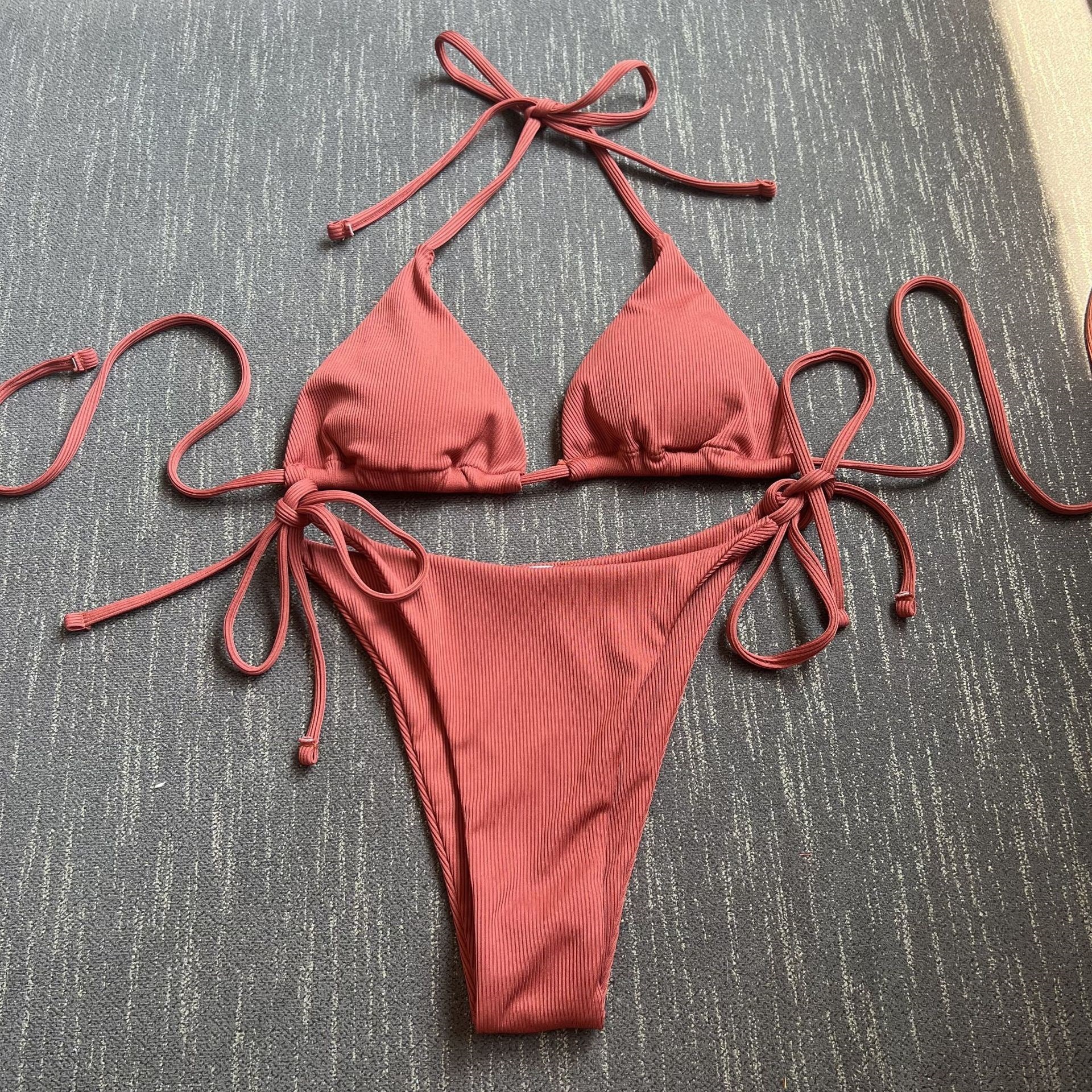 Women's Sexy Three Piece Bikini Two Piece Swimsuit American Style Beach Hot Spring Swimwear_ecoleips.com