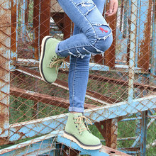 真皮女鞋反绒牛皮女靴短靴男靴防水工装靴英伦马丁靴防滑英伦风