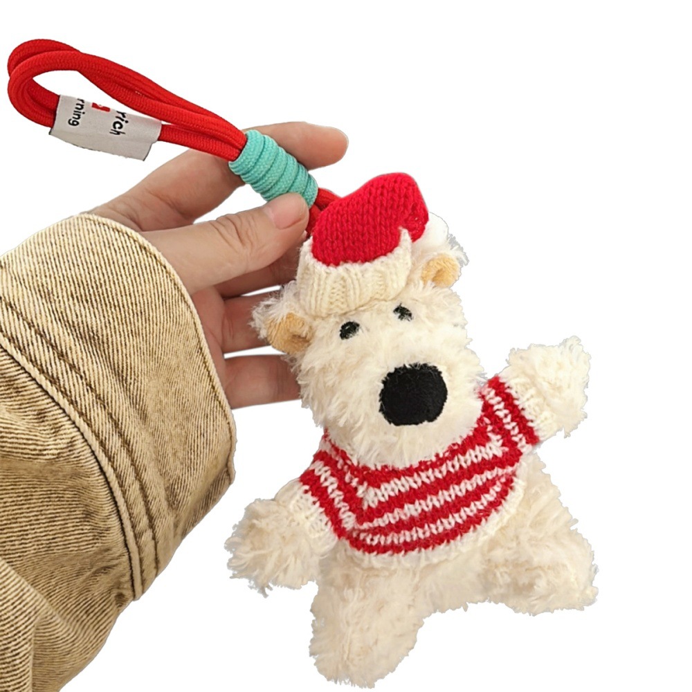 Creativo lindo perro muñeca colgante dibujos animados peluche colgante regalo West Highland perros accesorios llavero nuevo