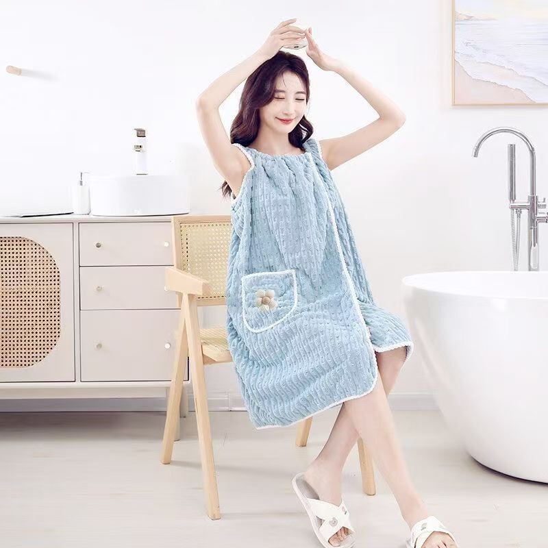 Bath Skirt 2025 Bath Towel Vest-Style Adult Strap Bathrobe, Absorbent and Quick-Drying, Long Bamboo Fiber for Home Use