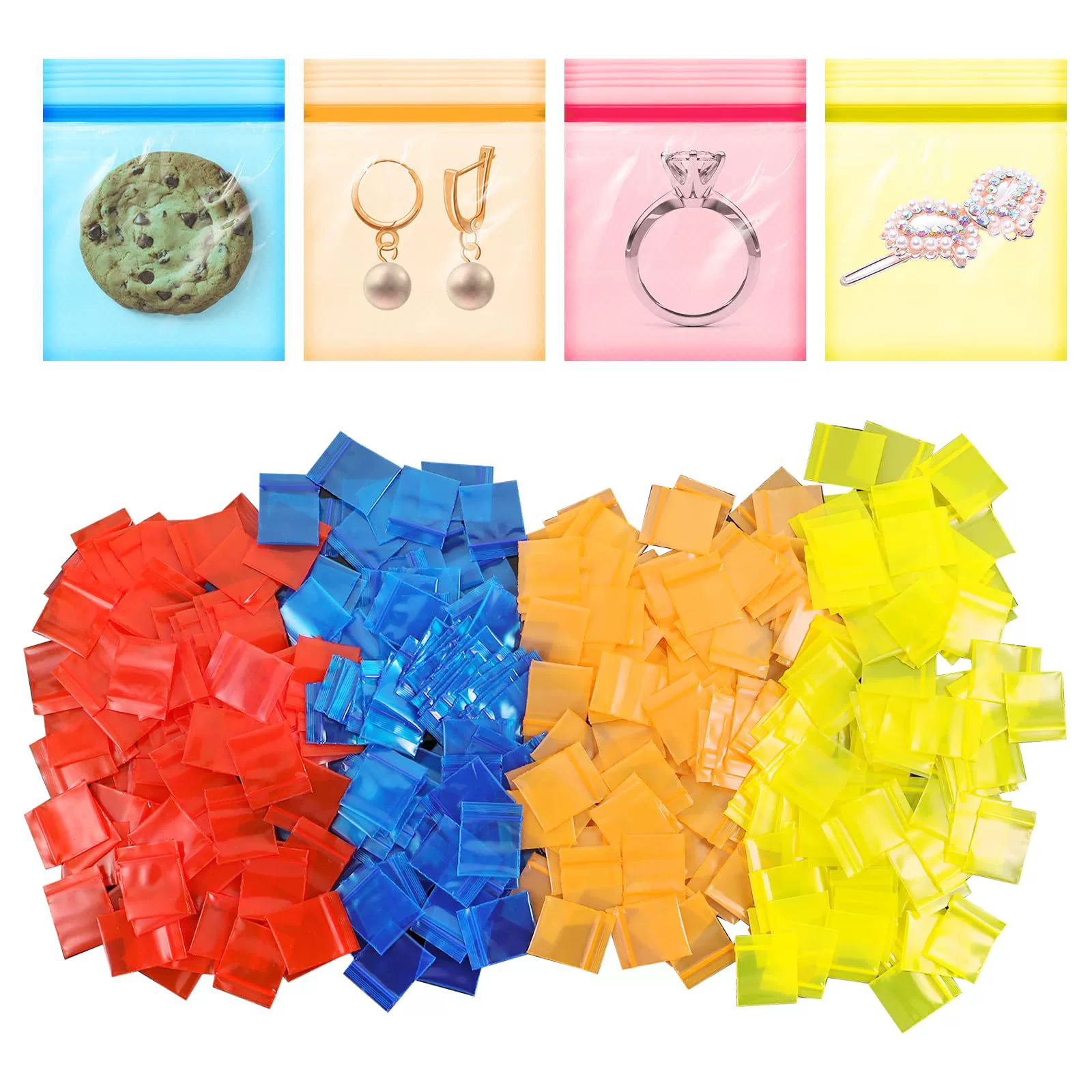 1 дюйм цветной утолщение мини-пластиковый герметичный мешок ювелирные изделия ювелирные изделия небольшая сумка самокрывающая сумка подарочная сумка самокрывающая сумка