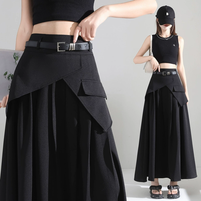 2025 новый летний корейский стиль модный белый воротник элегантный стиль для офиса утягивающий верх и низ юбки