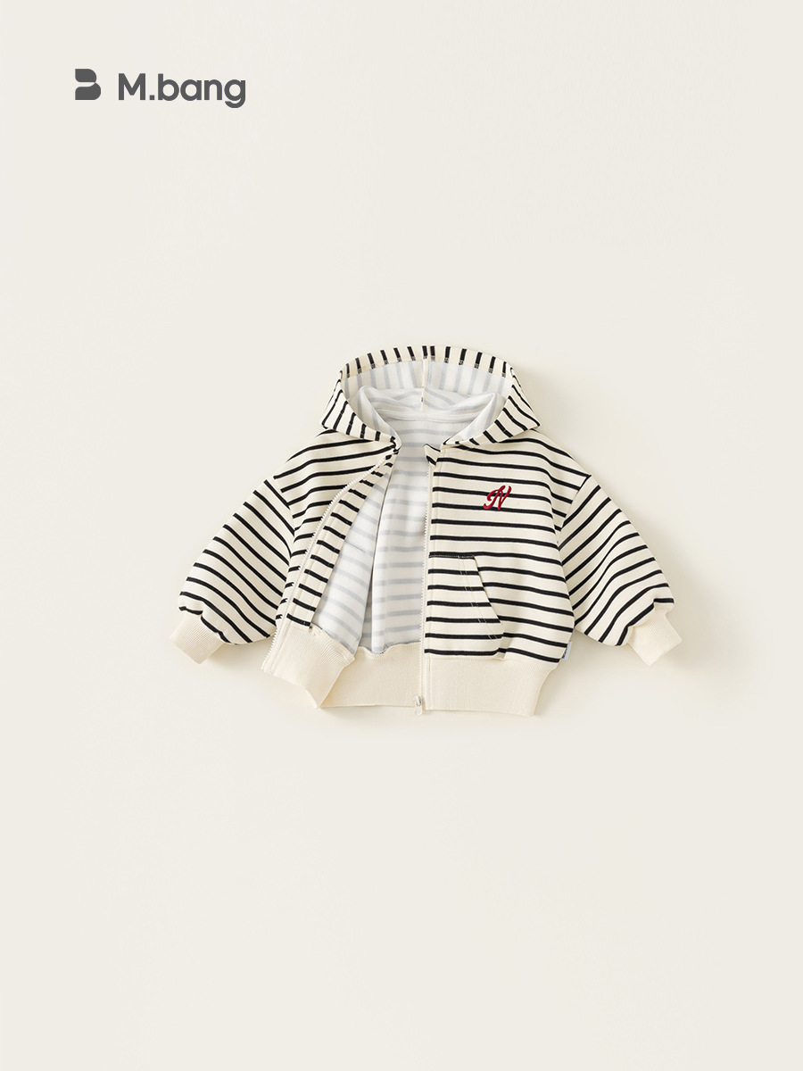 Yoobao ropa infantil chaqueta con capuz para niños otoño chaqueta con cremallera chaqueta a rayas chaqueta de niñas chaqueta con capuz para niños