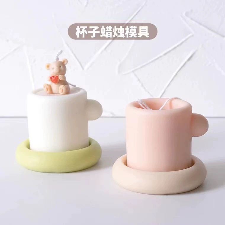 Brand set, silicone mold, cute bow tie, decorations, aromatherapy, candle handmade, Korean style, with little bears