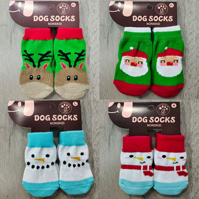 Завод прямой собака носки любимчика носки Рождество анти-скольжения Анти-грязные носки собаки