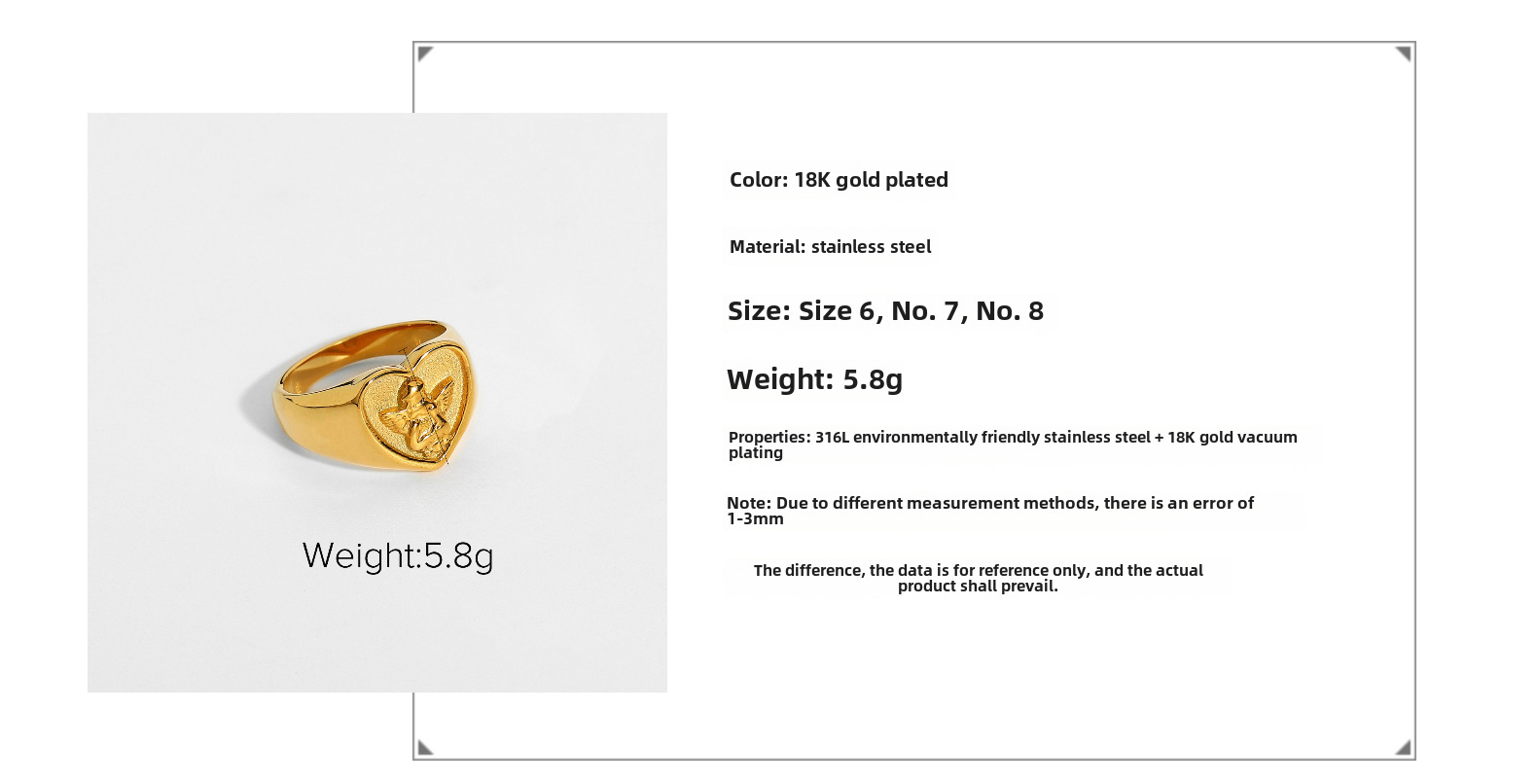 Goldfarbener Engel Ring Aus Edelstahl Wasserfest Für Damen_voghion.com