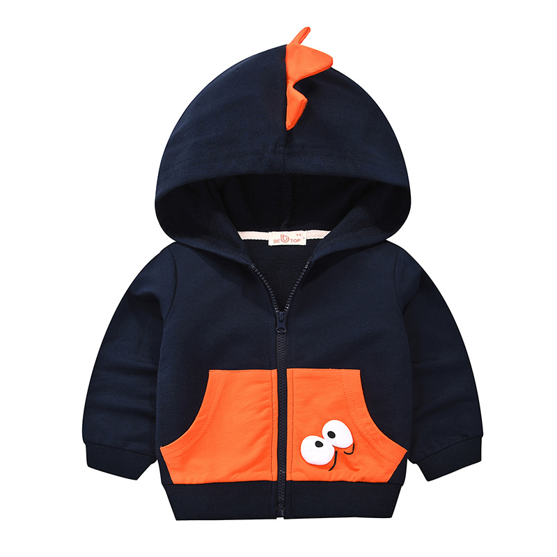 Ser Superior ropa para niños dinosaurio con capucha suéter para niños abrigo suéter de dibujos animados para niños primavera y otoño bebé Delgado algodón puro