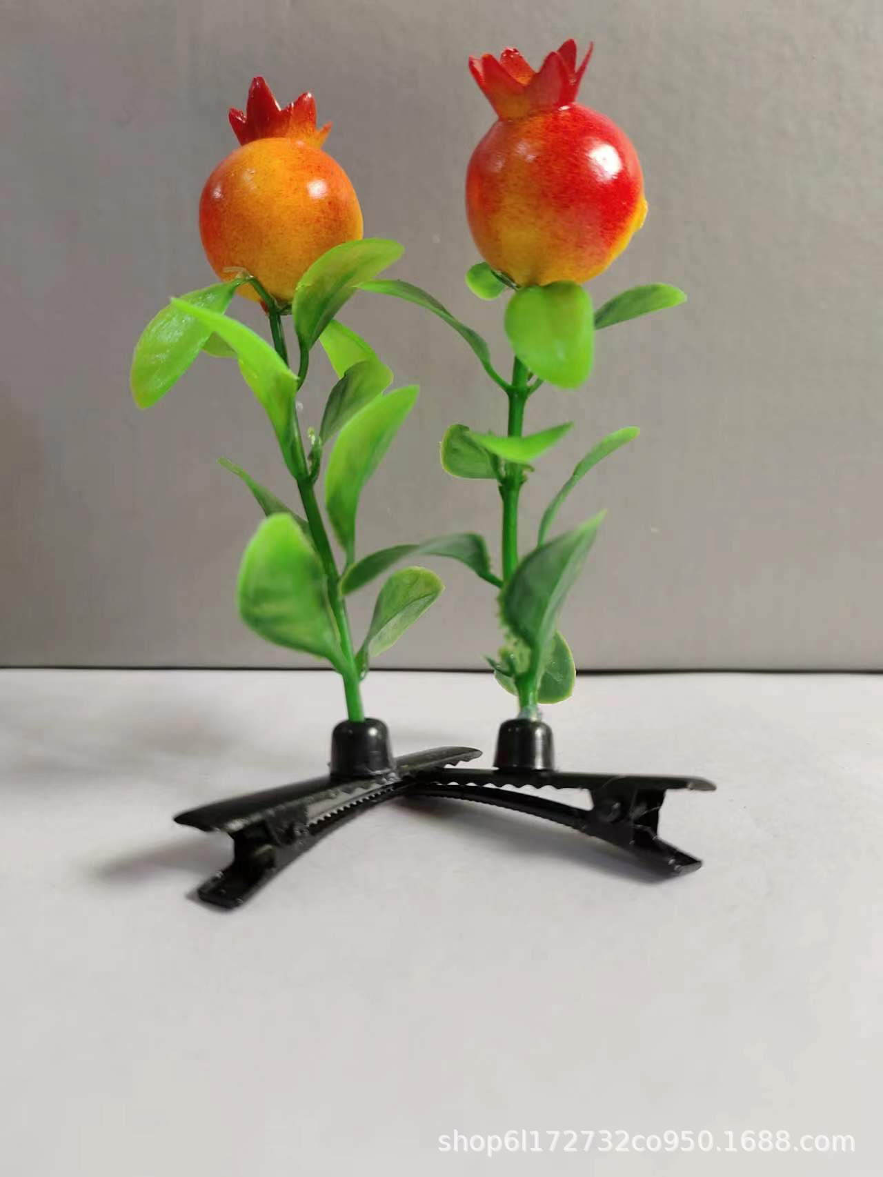 노란 석류 머리핀