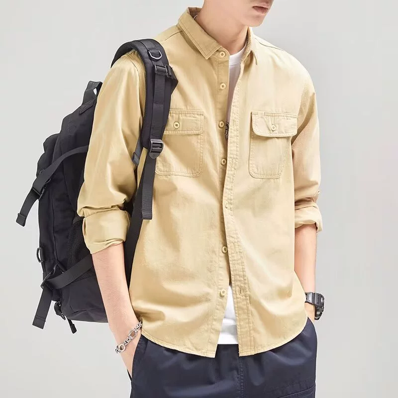 Shirt, spring autumn jacket for leisure, increased thickness, oversize