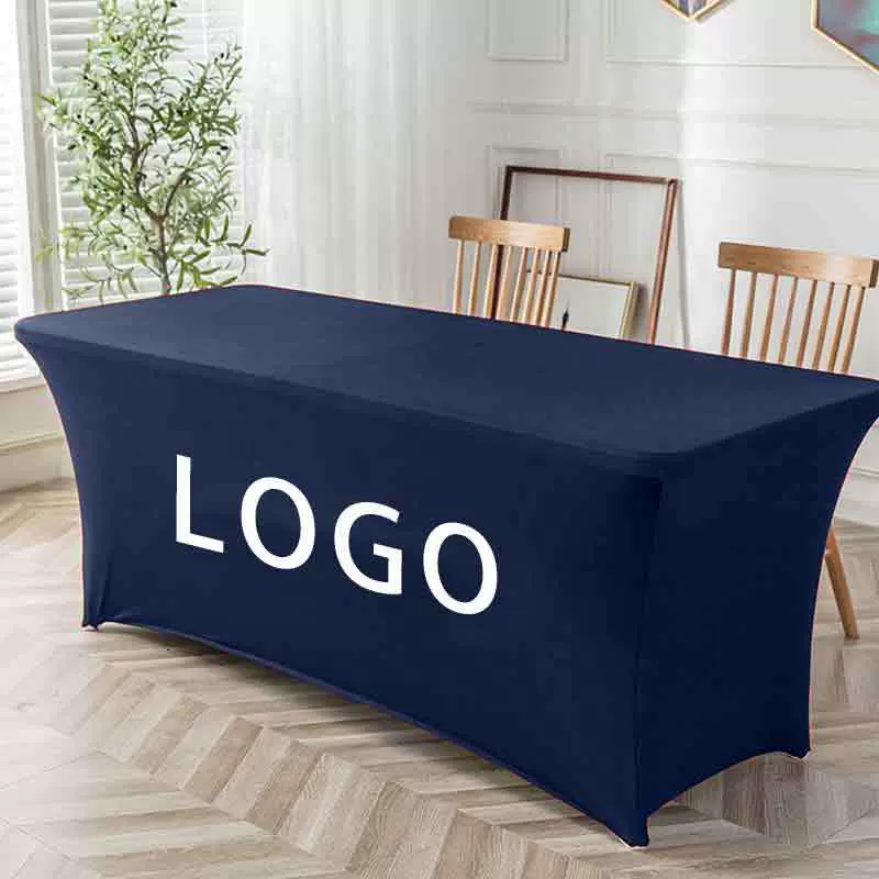 跨境直供 牛奶丝弹力全包椅套防尘鸡尾酒桌套婚庆宴会长方桌罩套