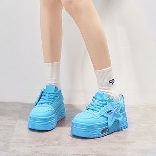 National Fashion Women's Shoes High-top 2025 New Autumn and Winter Increased Thick Bottom Explosive Casual All-match Sports Rose Red Sneakers for Women