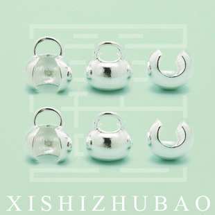 S925 sterling silver bag buckle multi-size with ring bag thread buckle bracelet necklace closing buckle DIY silver jewelry beaded accessories