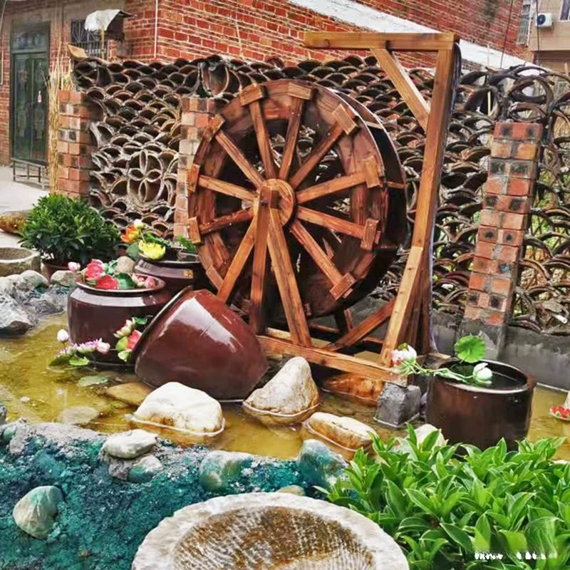 Открытый рыбный пруд Пастырский антикоррозийный деревянный водяной автомобиль Вилла с внутренним дворовым бассейном с циркуляцией проточной воды украшения интерьера