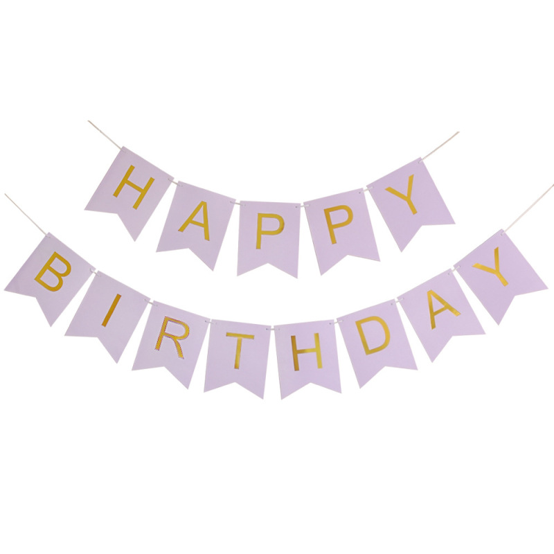 箔押し魚尾誕生日おめでとう旗happy birthdayパーティー装飾誕生日おめでとうバナー花|undefined