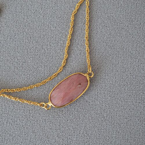 European and American niche retro personality irregular faceted labradorite rose quartz natural stone double-layer metal chain bracelet