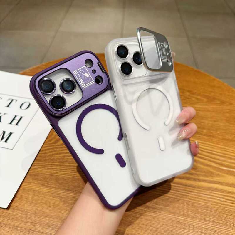 Cross-Border Applicable Iphone17Promax Transparent Magnetic Lens Holder Phone Case for Apple 16 with Lens Film 15 Cross-Border Applicable Iphone17Promax Transparent Magnetic Lens Holder Phone Case for Apple 16 with Lens Film 15