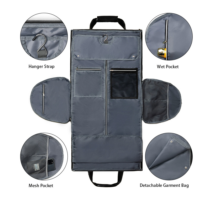Travel Suit Garment Wear-resistant Foldable Storage Hanging Clothes Bag Crossbody Convertible_voghion.com