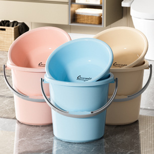 Thickened and Heightened Plastic Bucket Round Laundry Bucket Student Bathing Water Ladle Washbasin Integrated Portable Set