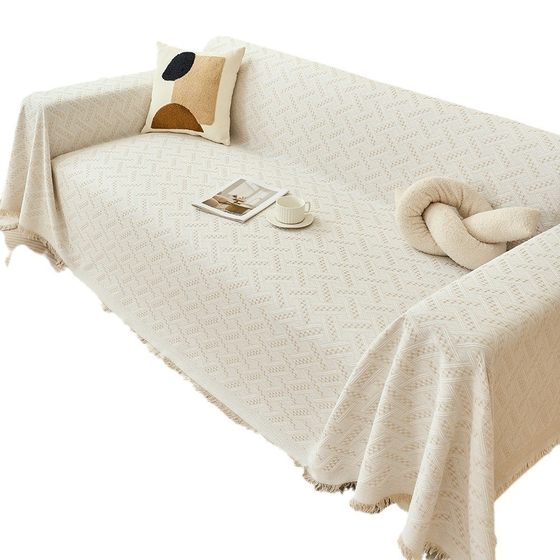 Cotton Yarn T-lattice Sofa Towel Full Cover Cloth Ins Simple One-piece Blanket Sofa Cushion Four Seasons Universal All-inclusive Sofa Cover