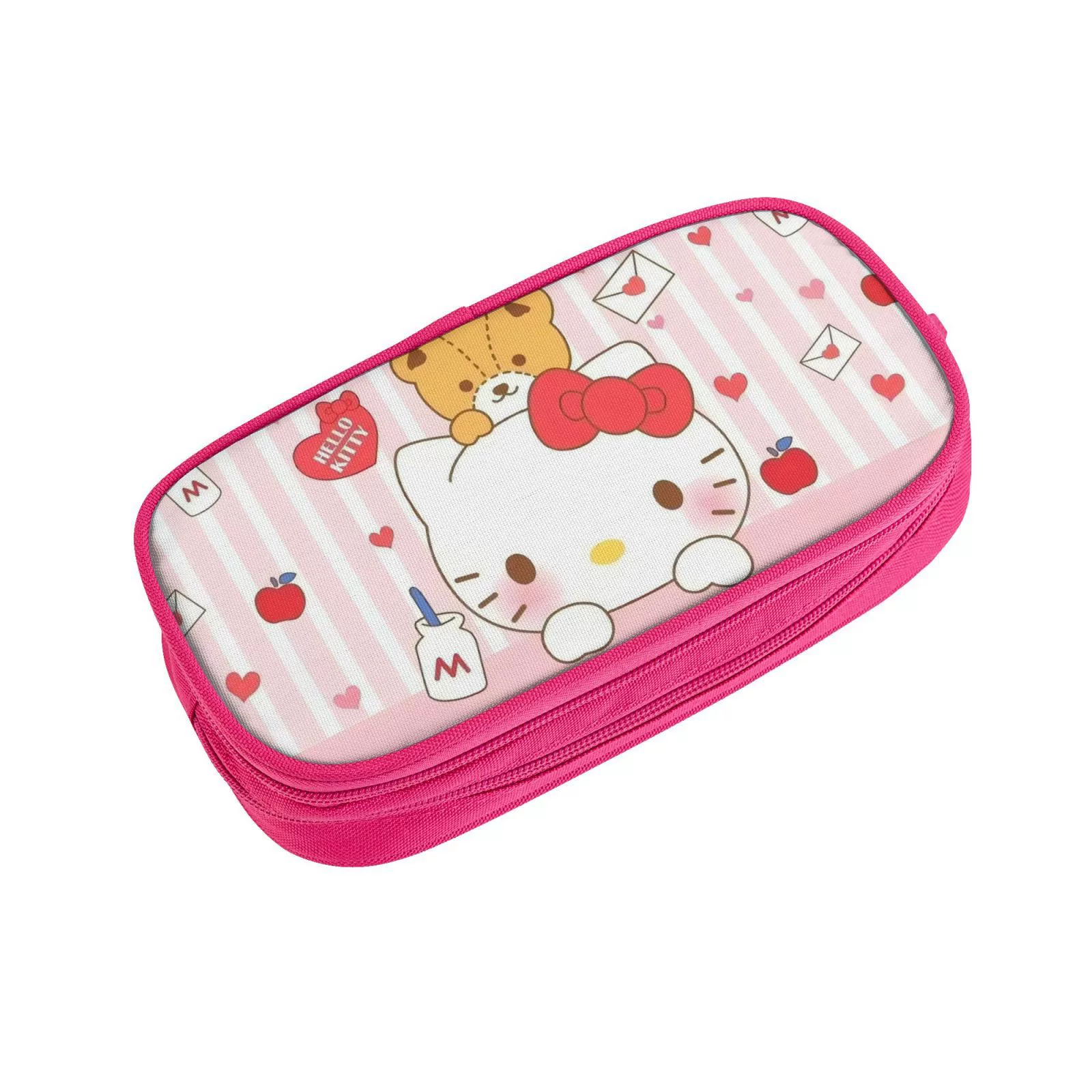 Hello Kitty, фуксия двухслойный мультяшный пенал для начальной школы, новая коллекция, начальная и средняя школа