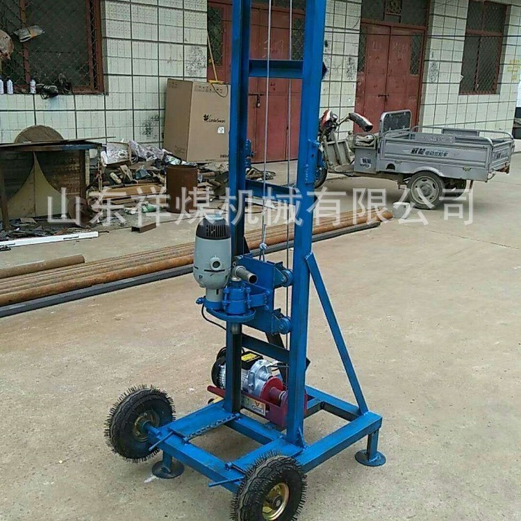 家用全自动折叠式打井机 农用手摇式支架水井钻机 便携式钻井机