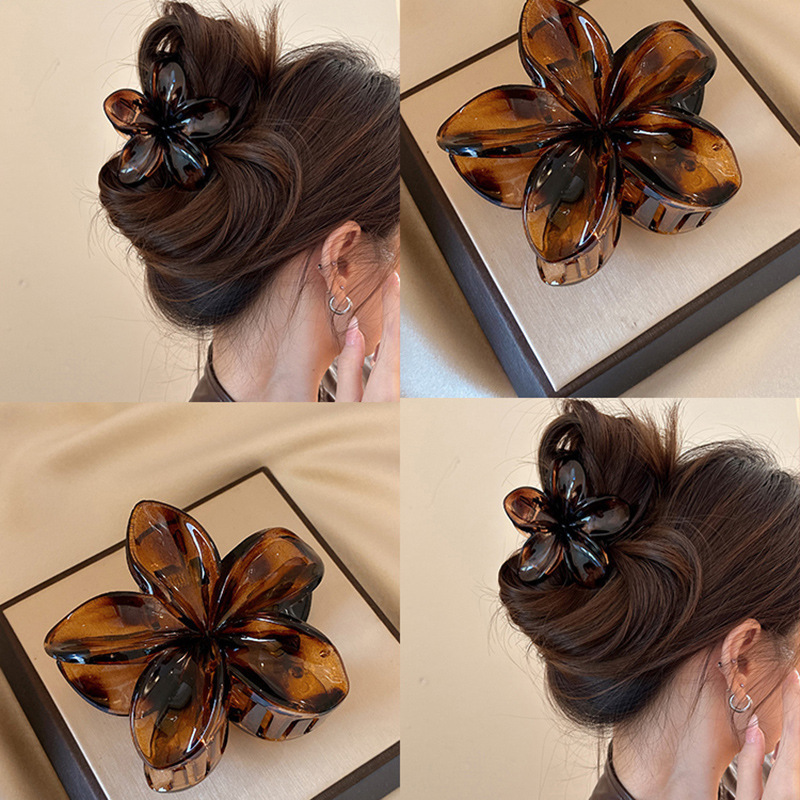雰囲気のあるプルメリアグリッパーレトロゼリーカラー後頭部ヘアピンサメクリップヘアグリッパーヘアピンヘアアクセサリー卸売|undefined