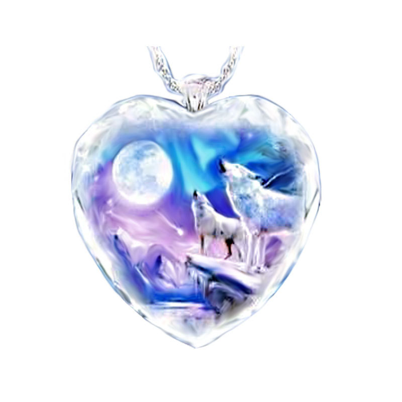 Yunjin deseo nueva chica Lobo collar pretty Girl 925 Plata hecha a mano COLLAR COLGANTE de cristal