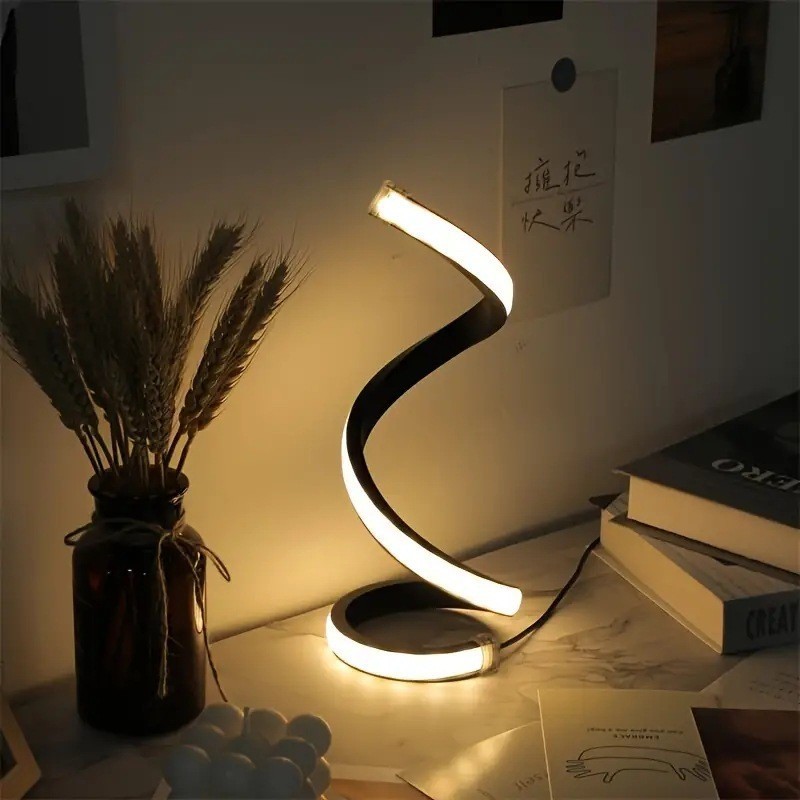 Lámpara de mesa LED USB 5V con diseño moderno, luz decorativa para bar o dormitorio, 3 tonos y brillo regulable