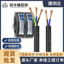 VDE橡胶电线H05RN-F2*0.75平方欧规CR硅橡胶户外照明LED电源线