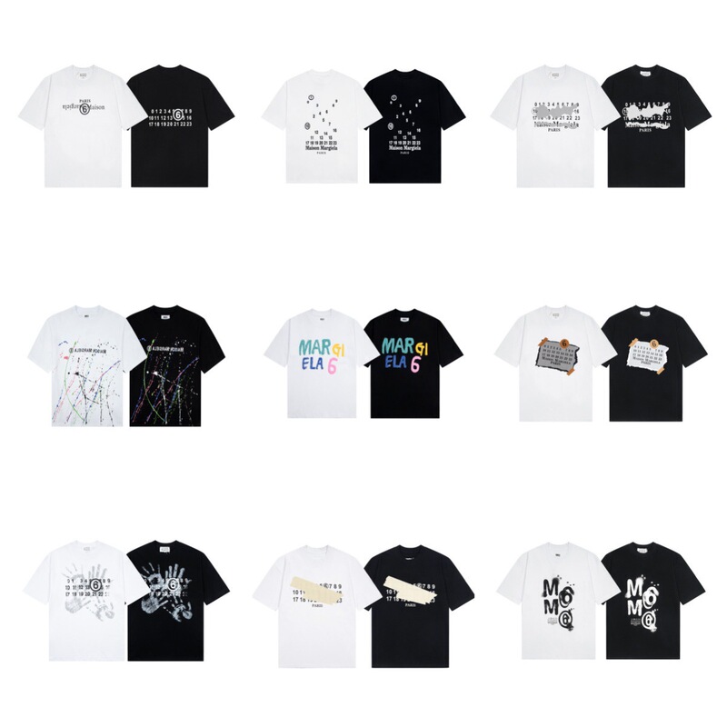 Cross-Border Supply of High-Quality Maison Margiela Pure Cotton Mm6 Digital Men's and Women's Short Sleeves