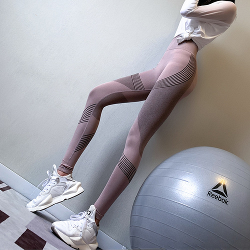 Seamless High-Waist Abdominal Support Elastic Tight Thigh-Lifting Fitness Yoga Pants Running Base Layer Athletic Pants for Overseas Wear