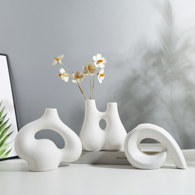 Jarrón de cerámica seca nórdica INS, creativo, para agua, decoración de oficina, sala de estar o comedor, para fotografía