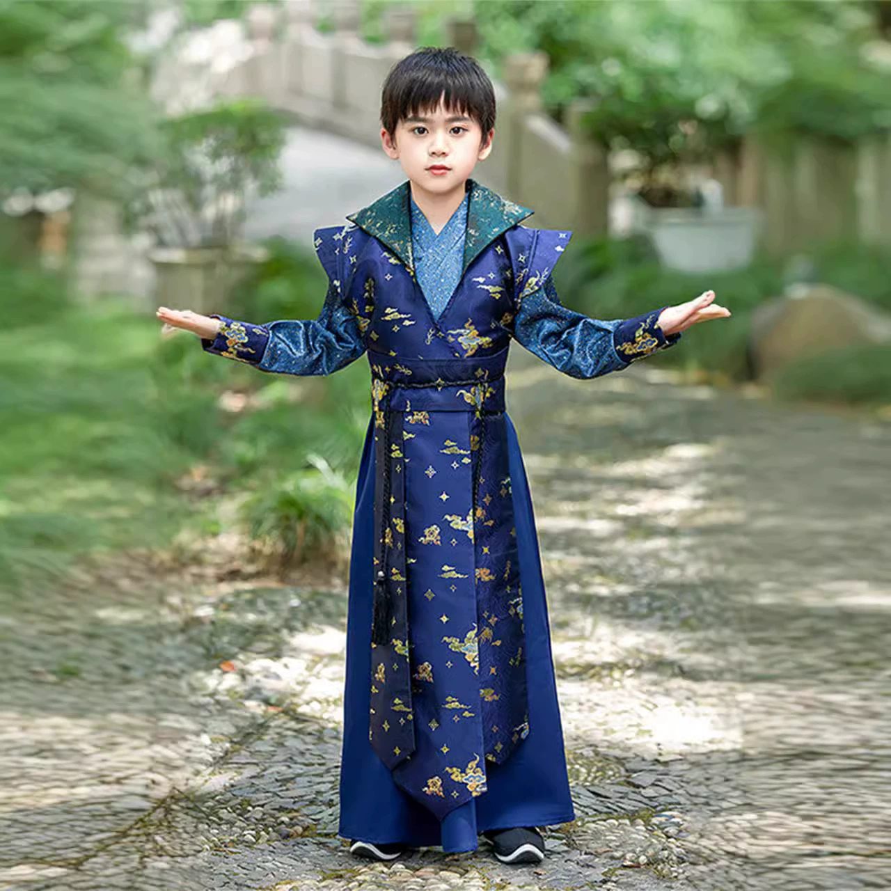 Детская одежда Тан Hanfu Мужская одежда сокровищ