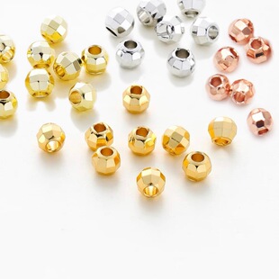 High Color Retention Polygonal Solid Laser Beads Faceted Beads Spacer Beads Handmade diy Bracelet Necklace Bead Accessories Loose Beads
