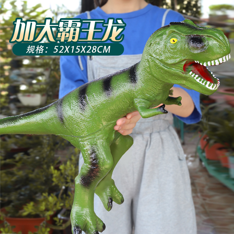 Modelo de dinosaurio de goma suave de gran tamaño para niños y niños, falciformes, brachiosaurios, triceratosaurios, juguetes de montaje