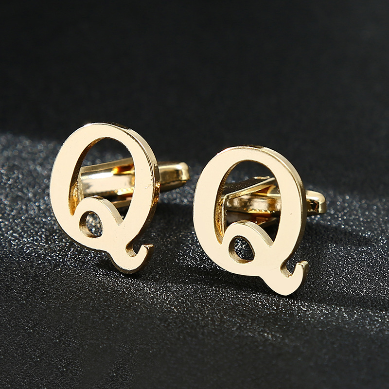 10g Weight Cufflinks Classification 1 Piece Quantity Casual Occasion Iron Material letter Pattern Unisex Gender Plating Design Vintage Style Style 1 Piece Vintage Style Letter Iron Plating Unisex Cufflinks 5