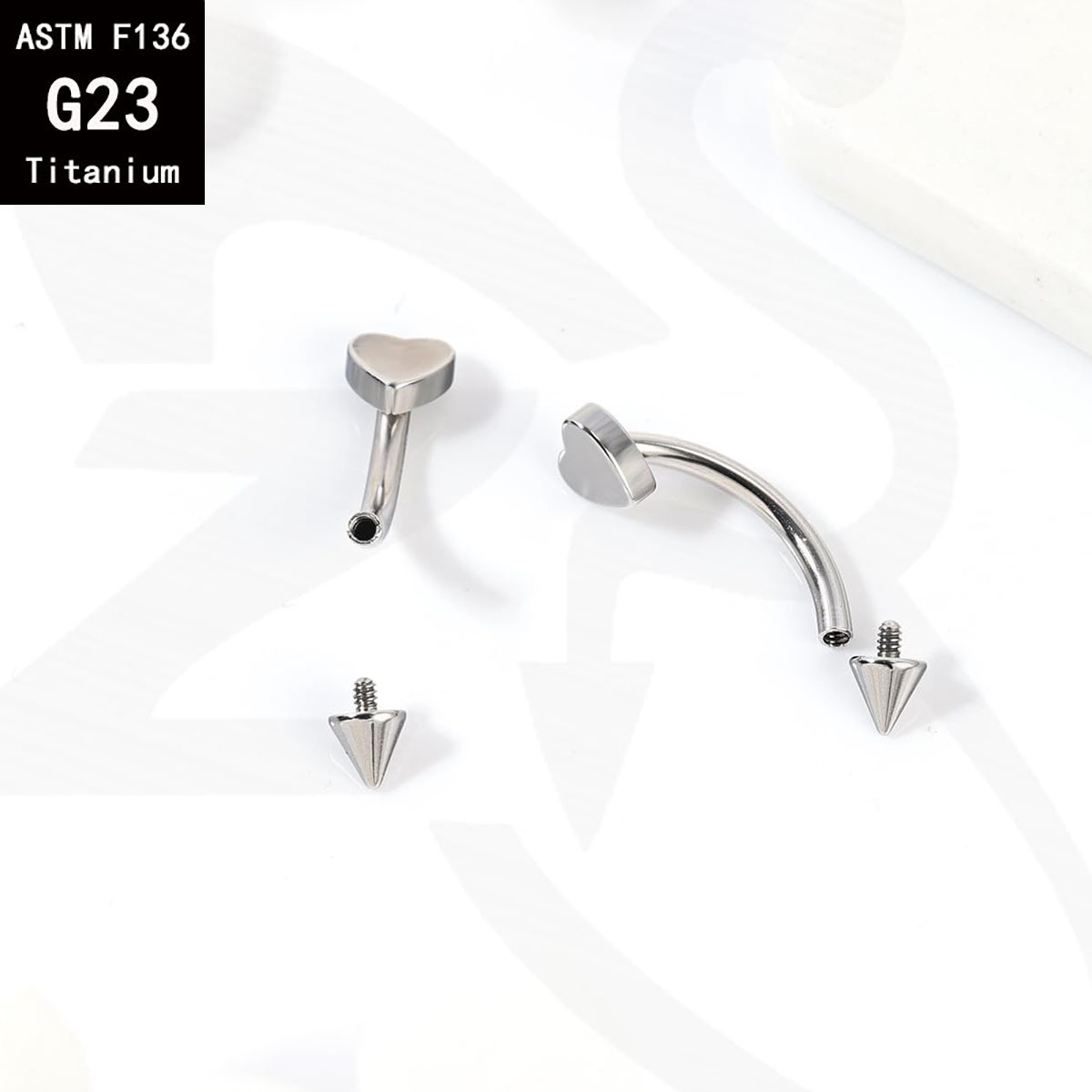 G23 Titanium External Thread Pointed Cone Devil Nail Lip Ear Bone Nail Tiger Tooth Nail Eyebrow Nail detail image 4