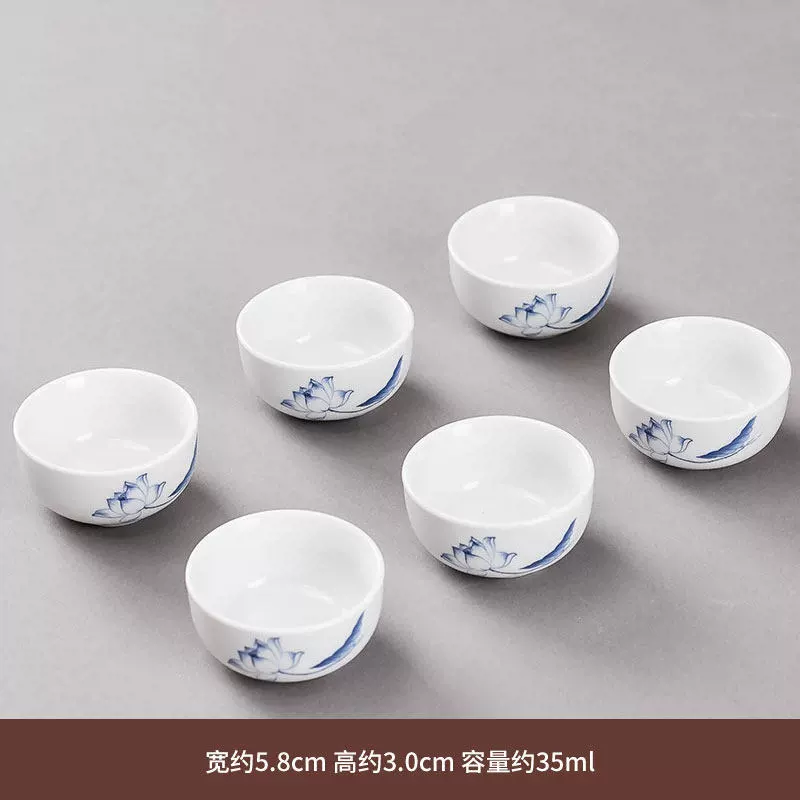 Ceramic tea cup, glass tea set, 6 pieces