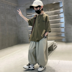 Children's Summer Short-Sleeve Set 2024 New Arrival for Middle and Large Boys - Sporty, Cool, Trendy, and Stylish