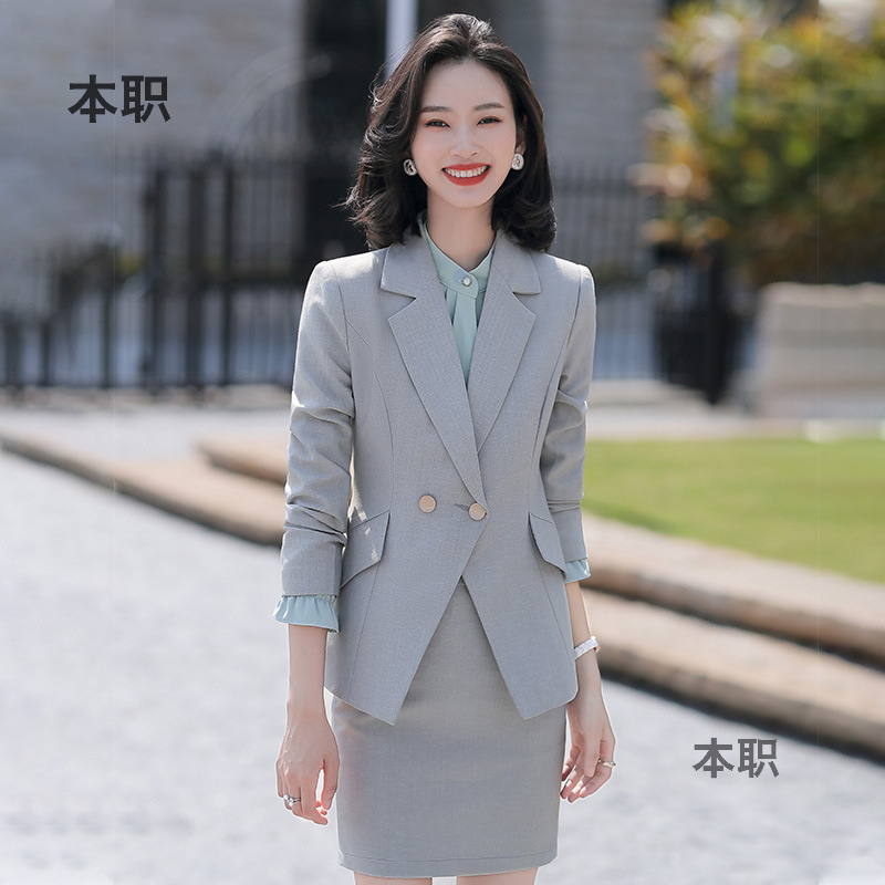 【都市丽人】女秋冬长袖修身西装套装气质女神范职业装正装通勤