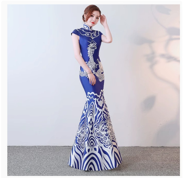 Blue stand collar flush