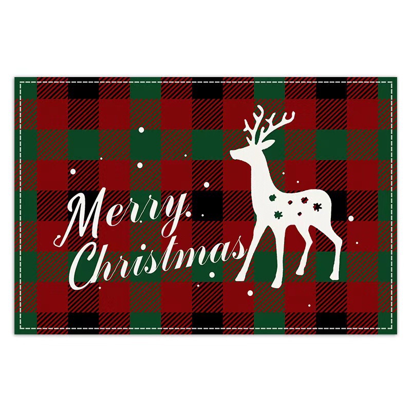 Transfronterizo temu explosión de Navidad invierno árbol de Navidad muñeco de nieve lino estampado conjunto de lino estampado