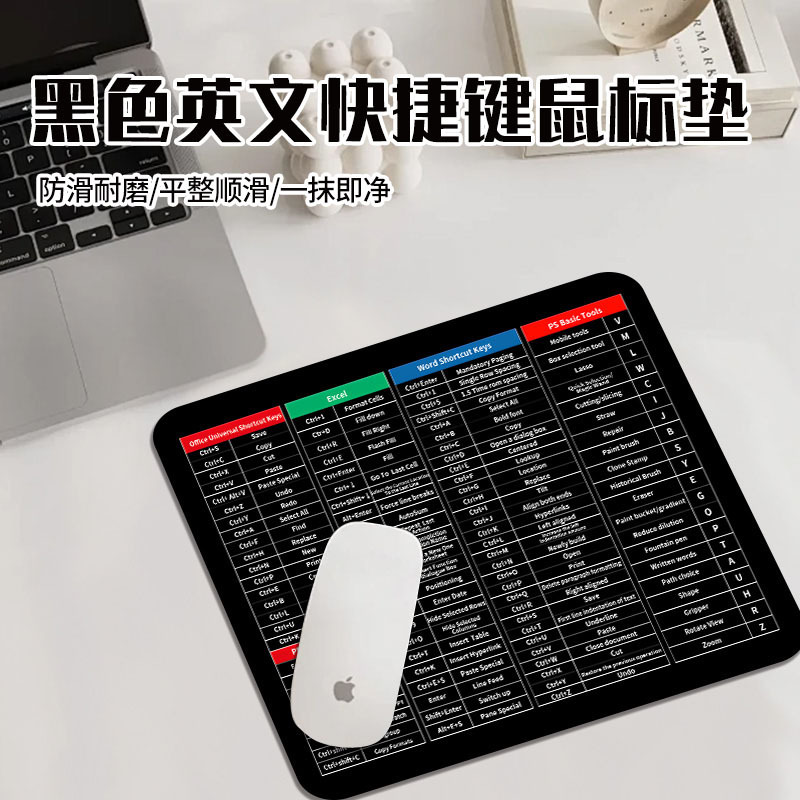 EXCELオフィスショートカットキー集コンピュータデスクトップキーボードデスク滑り止め英語マウスパッドオフィス作業用ショートカットキー|undefined