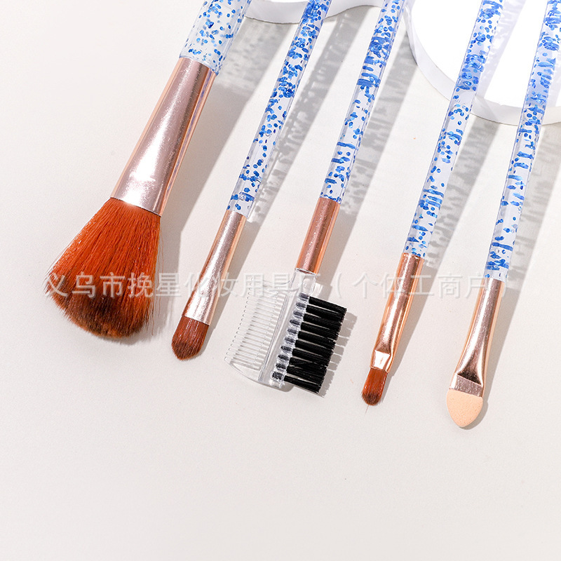 Polvo de cebolla de cristal creativo para maquillaje de belleza, herramienta de brocha de maquillaje transparente, juego portátil para aplicar polvo y fijar el maquillaje.