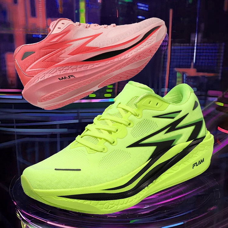 New Carbon Plate Running Shoes Racing Non-Slip Shock-Absorbing Sports Shoes for Men, Middle and Large Children, Professional Marathon Student Running Shoes for Women