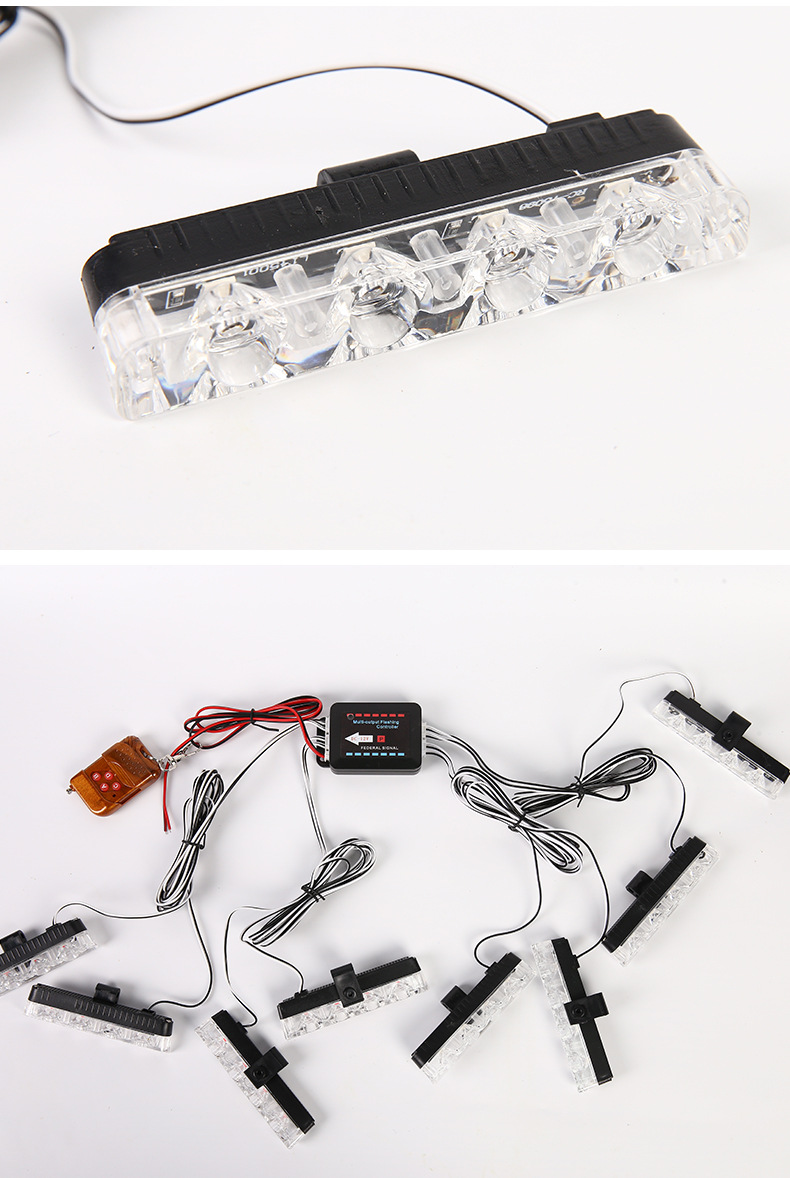 Thin wireless remote control one tow four 16led tow eight 32LED car net flash light clip strobe warning light