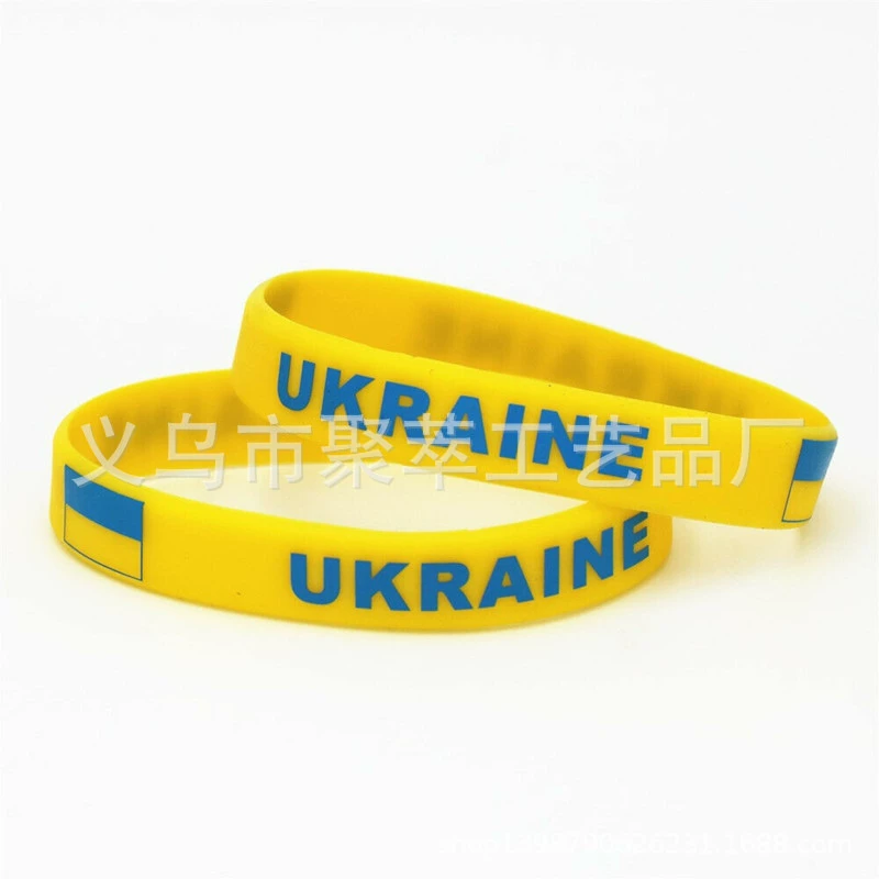 Национальный флаг Украинский браслет силиконовый браслет Украины запястье браслет рука кольцо