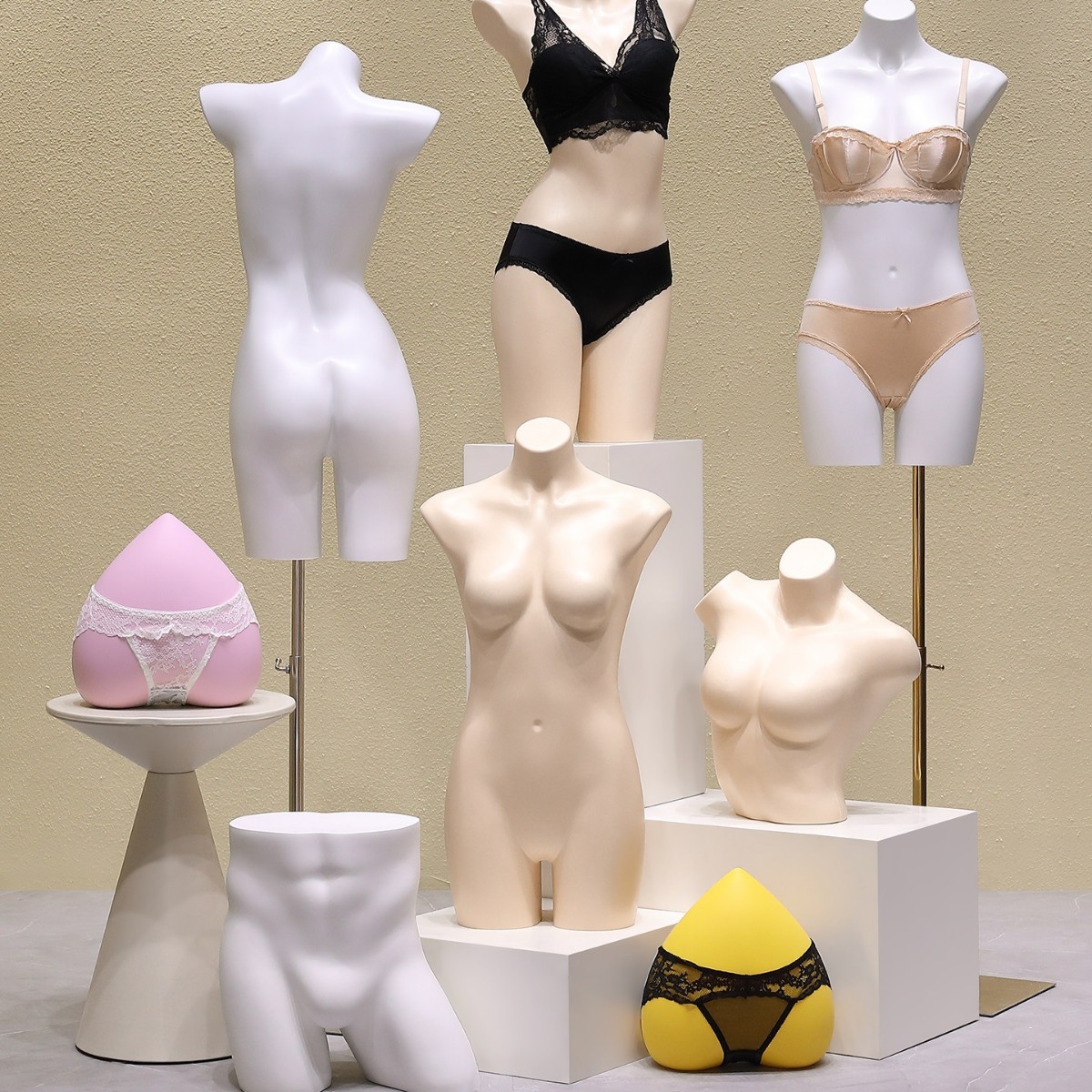 Underwear Model Display Stand Women's Clothing Store Window Half-Length Dummy Display Props Men's Underwear Bra Model