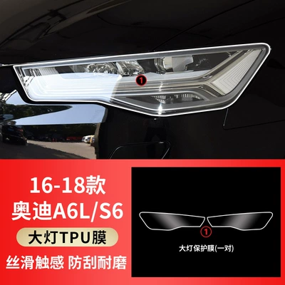 Car interior film | Car Taillight Film - 16-18-models-a6ls6-tpu-transparent-headlight-film-one-pair